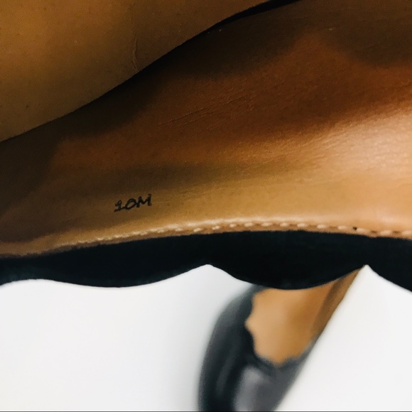 Jack Rogers Thea Soft Black Leather Scalloped Trim Round Toe Wedges - Picture 6 of 9